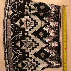 Express Aztec Sequin Skirt